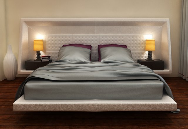 modern bed Modello 3D .c4d .max .obj .3ds .fbx .stl .blend 