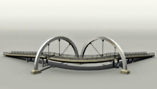 highway bridge 3D Модель .c4d .max .obj .3ds .fbx .stl .blend 
