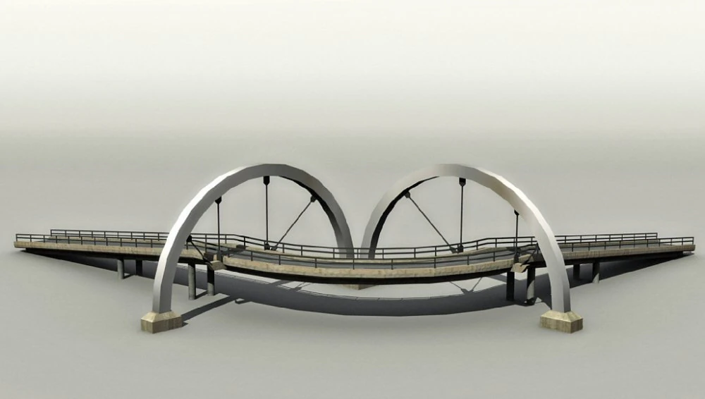 highway bridge 3D Model .c4d .max .obj .3ds .fbx .stl .blend