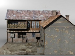 old house and backyard 3D 모델