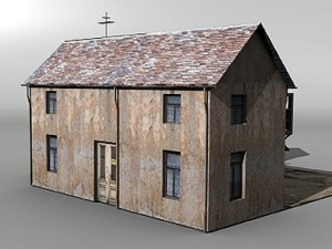 old house and backyard 3D 모델