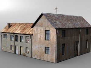 old house and backyard 3D 모델