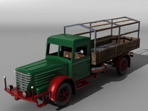 german vintage truck Modello 3D