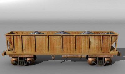 railway hopper car 3D Model .c4d .max .obj .3ds .fbx .stl .blend 
