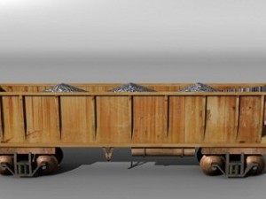 railway hopper car Model 3D