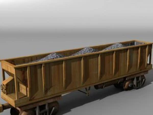 railway hopper car 3D Model
