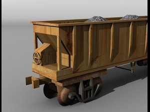 railway hopper car 3D Model