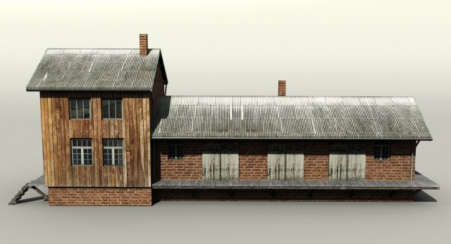 railway freight station 3Dモデル .c4d .max .obj .3ds .fbx .stl .blend 