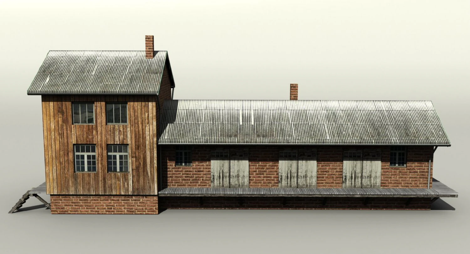 railway freight station 3D Model .c4d .max .obj .3ds .fbx .stl .blend 