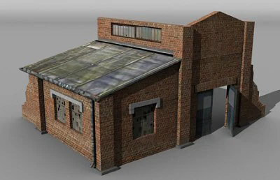 derelict garage 3D Model .c4d .max .obj .3ds .fbx .stl .blend 