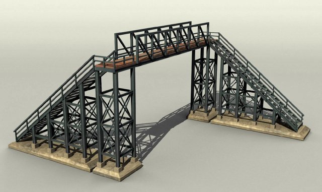 pedestrian bridge 3D Model .c4d .max .obj .3ds .fbx .stl .blend 