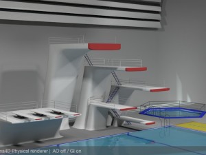 diving centre sport complex Modello 3D