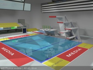 diving centre sport complex Modello 3D