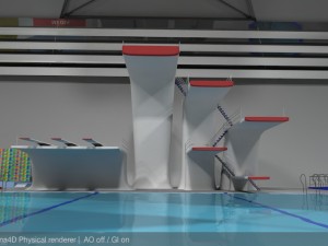 diving centre sport complex Modello 3D