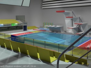 diving centre sport complex Modello 3D