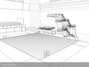 diving centre sport complex Modello 3D