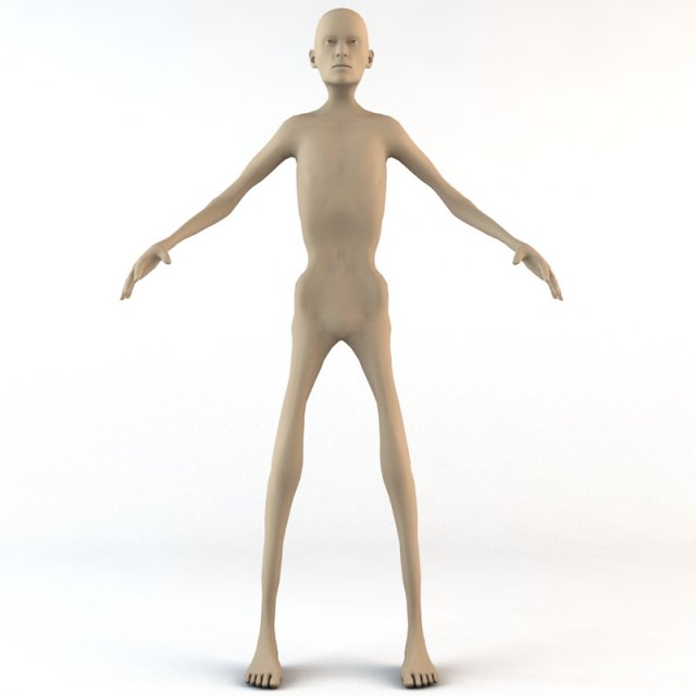 chronically thin caucasian male human character 3D Model .c4d .max .obj .3ds .fbx .stl .blend 