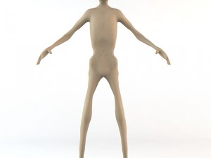 chronically thin caucasian male human character 3D Model