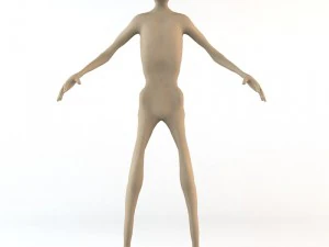 kronik olarak zayıf beyaz erkek insan karakteri 3D Model