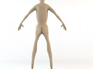 chronically thin caucasian male human character 3D Model