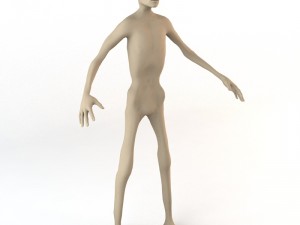 chronically thin caucasian male human character 3D Model