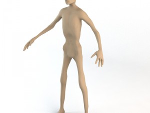 chronically thin caucasian male human character 3D Model
