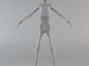 chronically thin caucasian male human character 3D Model