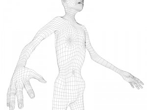 chronically thin caucasian male human character 3D Model