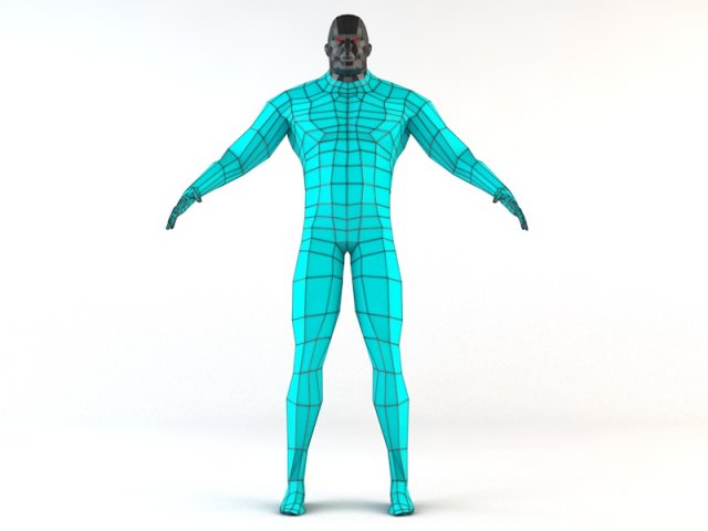 futuristic male human game character 3D मॉडल .c4d .max .obj .3ds .fbx .stl .blend 