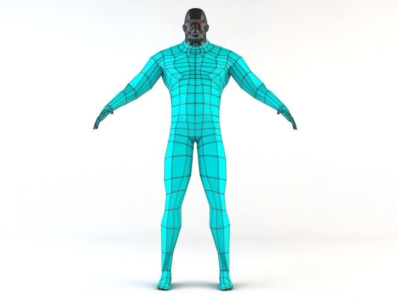 futuristic male human game character 3D Model .c4d .max .obj .3ds .fbx .stl .blend 