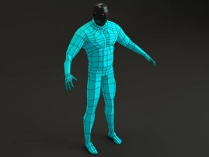 futuristic male human game character 3D Model