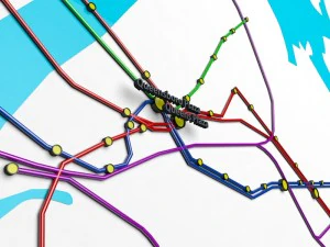 new york city not official subway map 3D Model