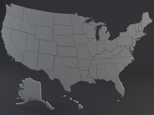usa states 3D Model