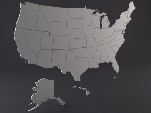 usa states 3D Model