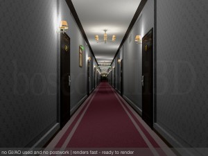 fancy hotel corridor ready to render Modelo 3D