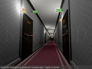 fancy hotel corridor ready to render 3D Model