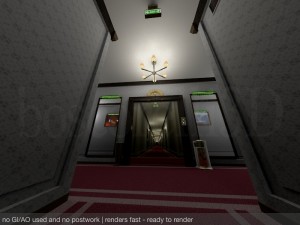 fancy hotel corridor ready to render Modelo 3D
