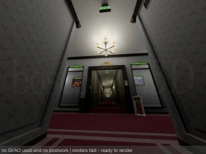 fancy hotel corridor ready to render 3D Model