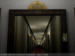 fancy hotel corridor ready to render Modelo 3D