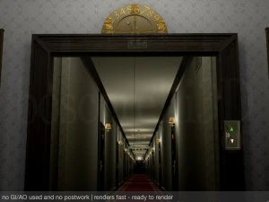 fancy hotel corridor ready to render 3D Model