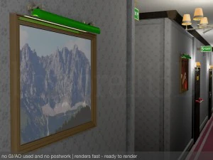 fancy hotel corridor ready to render 3D Model