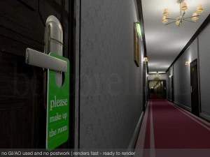 fancy hotel corridor ready to render 3D Model