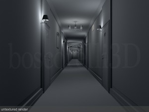 fancy hotel corridor ready to render Modelo 3D