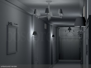 fancy hotel corridor ready to render Modelo 3D