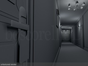 fancy hotel corridor ready to render Modelo 3D