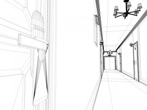 fancy hotel corridor ready to render Modelo 3D