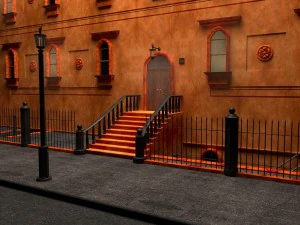 न्यूयॉर्क शहर की फैंसी इमारत का मुखौटा 3D मॉडल