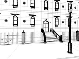 new york city fancy building facade Model 3D