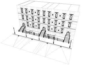 new york city fancy building facade Model 3D