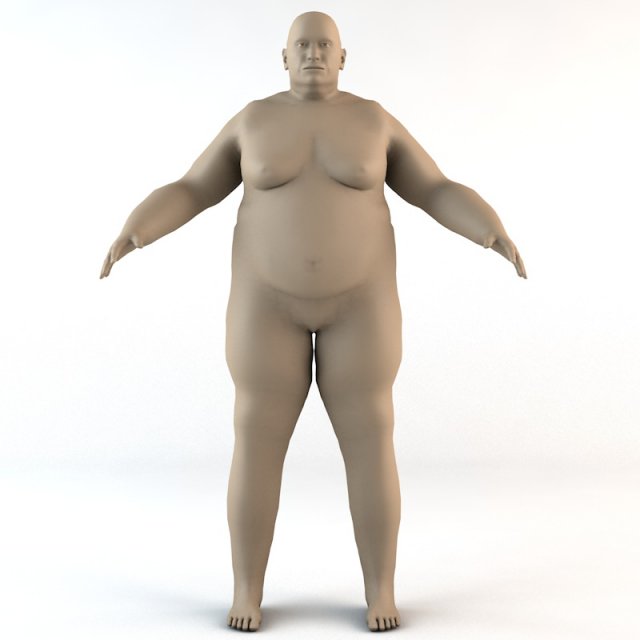 overweight caucasian male human character 3D 모델 .c4d .max .obj .3ds .fbx .stl .blend 